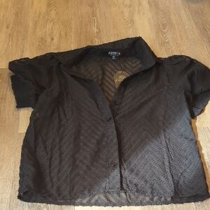 Disturbia Chevron Button Up Blouse Top Size 6 New